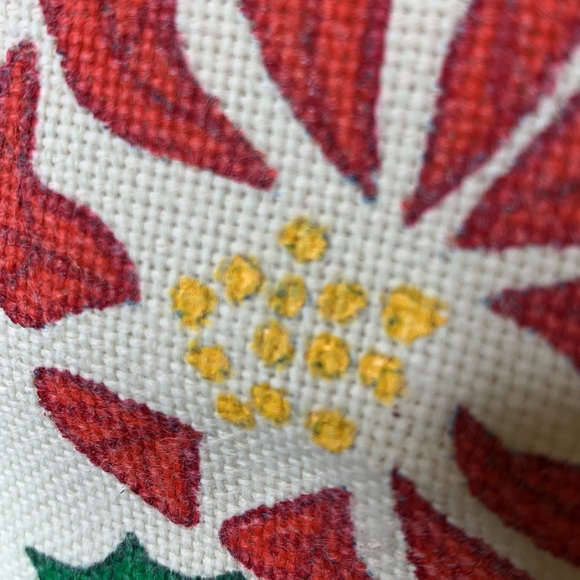 Beautiful vintage hand stenciled cotton Christmas table runner - Picture 12 of 13